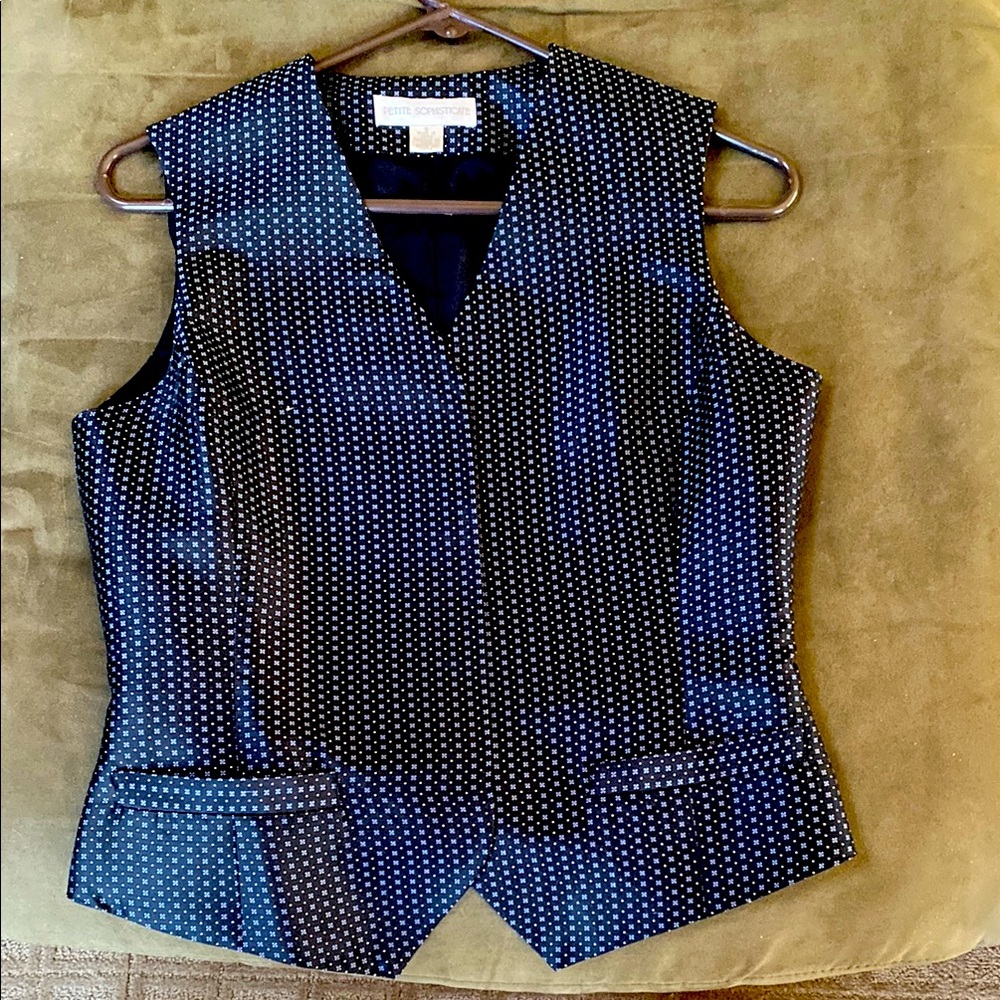 Stylish Black and Blue Polka Dot Vest